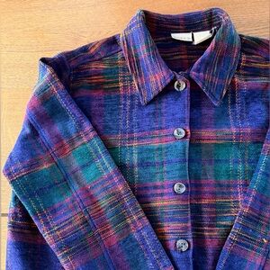 Koret Women's Plaid Jacket in Blue and Purple